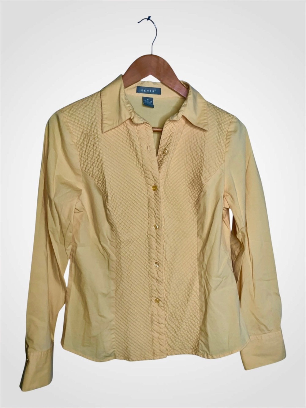 Kenar Yellow Vintage Front Button-Down Blouse Medium